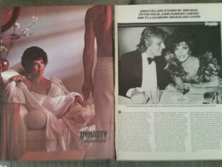 Joan Collins Vintage Clippings Dynasty Ad Shirtless Man & With Bonus Peter Holm