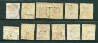 Old China Hong Kong GB QV 12 x Stamps with Treaty Port Amoy CDS Pmks 2