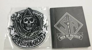 Soa Sons Of Anarchy Grim Reaper Black & White Patch & Booklet