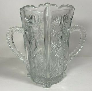Bryce Higbee Clear Glass Panelled Thistle Spooner Celery Vase