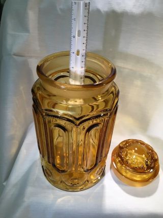 Vintage LE Smith Amber Glass Apothecary Canister Moon/Stars Large 9” ONLY 2