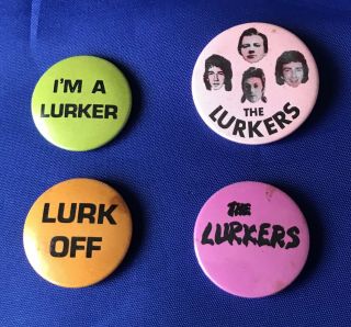 The Lurkers Bundle Of 4 Vintage Pin Badges - Various - Late 70 