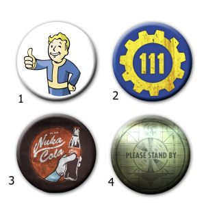 1.  25 " Fallout Set Buttons Pins Badges 1 1/4 Inch