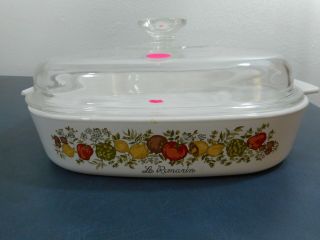 Corning Ware Le Romarin Spice Of Life A - 10 9 3/4 X 9 3/4 X2,  With Lid