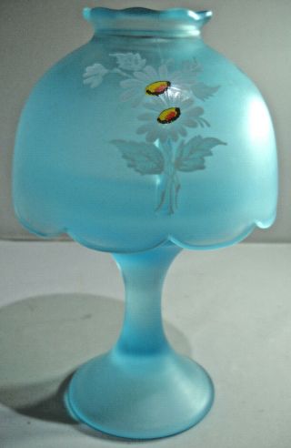 Vintage Westmoreland Glass Satin Blue Fairy Lamp