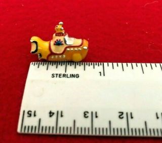 Rare The Beatles Tm Yellow Submarine Full Color Sterling Silver 3/4 " Charm