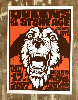 Queens Of The Stone Age Concert Poster Roseland Ballroom Portland Dec 17th 2007