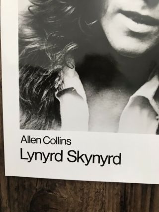 Lynyrd Skynyrd ALLEN COLLINS 8 X 10 Black White Photo MCA Records 2