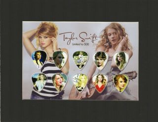Taylor Swift Matted Picture Guitar Pick Set Shake It Off Blank Space Style