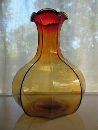 Indiana Glass Tiara Exclusives Sunset Colonial Water Bottle Crimped 8 " Vase