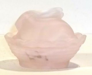 Boyd Glass Made in 2005 Bunny Salt HAND SIGNED SATIN Cotton White SLAG Pink FUND 3