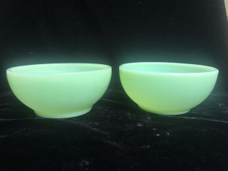 Set Of Two Fire King Jadeite Chili Cereal Bowls 5”