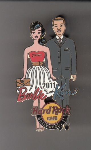 Hard Rock Cafe Pin: Hollywood Fl 2011 Barbie And Ken Le300