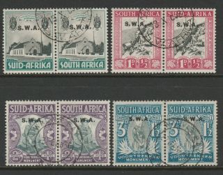 South West Africa 1935 - 36 George V Voortrekker Set Sg 92 - 95 Fine.