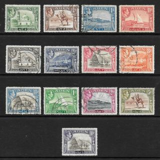 1939 King George Vi Sg16 To Sg27 10r.  Complete Set Of 13 Stamps Fine Aden