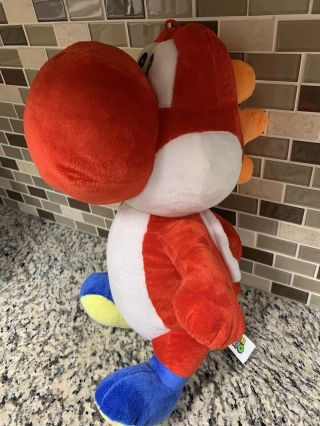 2019 Red Yoshi Plush Mario Large Stuffed Toy Nintendo Licensed 15”