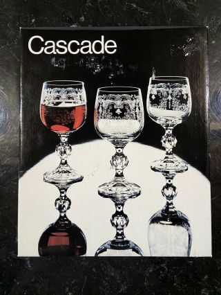 Vintage Cascade Fine Lead Crystal Box Of 6 Wine Glasses Bohemia Czechoslovakia