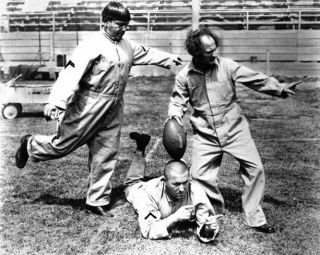 Playing Football Three 3 Stooges Glossy 8x10 Photo Moe Curly Larry Print Poster