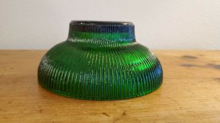Vintage Hoosier Glass 4054 Emerald Green Ribbed Glass Bowl Candy Dish 6 - 5/8 