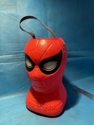 Vintage The Spider - Man Halloween Bucket 1979 Marvel Renzi Usa Blow Mold