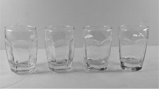 4 Set Libbey Chivalry Clear Juice Shot Glasses Tumblers Textured Vintage 1980s 2