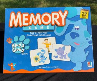 Blues Clues 2003 Memory Matching Game By Milton Bradley Ages 3 - 6 Complete Euc