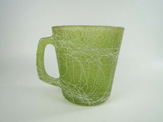 Vtg Color Craft Shat - R - Pruf Spaghetti String Drizzle Rubber Coated Green Mug 2