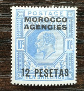 Morocco Agencies King Edward Vii 1907 & Signed Ultramarine 12p 10s Sg123