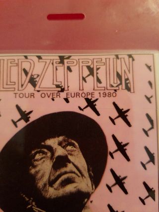 Led Zeppelin 1980 Tour Over Europe Backstage Pass Concert Staff Laminated 2