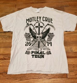 Motley Crue The Final Tour 2014 Concert Short Sleeve T Shirt Sz Large