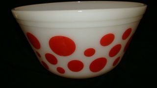 Vintage Federal Red Polka Dot Mixing Bowl - 8 Inch
