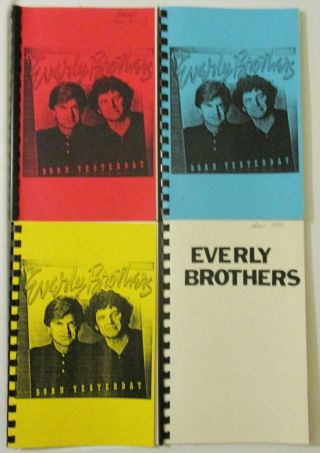 Rare The Everly Brothers Born Yesterday Concert Tour Itineraries