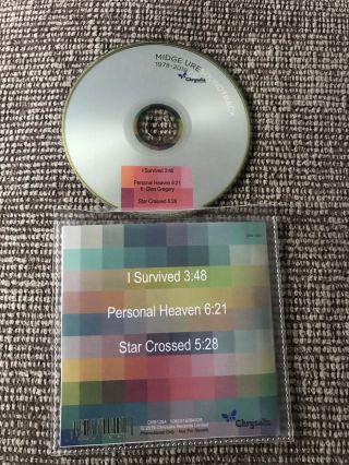 ‘I Survived/Personal Heaven/Star Crossed’ Midge Ure PROMO CD 2