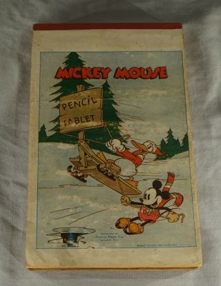 CIRCA.  1930 ' S MICKEY MOUSE WALT DISNEY PENCIL TABLET 5 1/4 