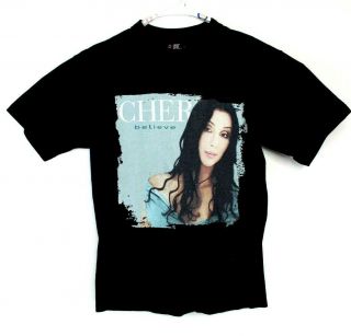 Cher Believe Tour 99 Vintage Concert T Shirt Large Giant Tag Black Vtg