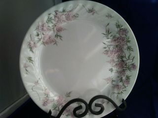Corelle Corning Wisteria Pink Lilac Floral White Swirl Dinner Plates Usa Set 4