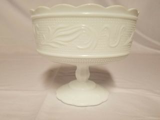 Vintage E.  O.  Brody Co.  Cleveland Usa White Milk Glass Footed Compote Bowl M6000