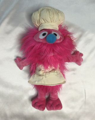 Gund Sesame Street Gonger Stuffed Plush Long Pink Hair Animal Toy Sanitized