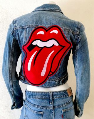 Rolling Stones British Sequins Tongue Patch Extra Large 14 