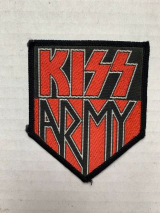 Vintage - Kiss Army Red Patch - 3.  5 " - Frehley Simmons Criss Stanley