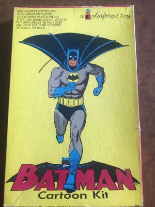 Vintage 1966 Batman Cartoon Kit Colorforms Toy Dc Comics
