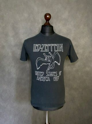 90’s Vintage Led Zeppelin United States Of America T - Shirt 1977 Size S