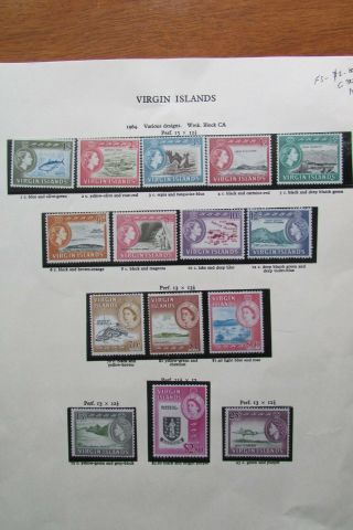 British Virgin Islands Complete Qeii Stamp Set To $2.  80 (1964) : Sg179 – 192