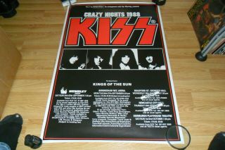 Kiss - Crazy Night Uk Tour Poster 1988 23 X 34 Rock Glam Heavy Metal Vg