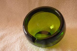 Vintage Viking Glass 4 " Green Mid Century Modern Orb Ashtray: Retro Style - Htf