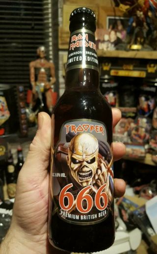 Iron Maiden Trooper Beer 666.  Rare 2 Limited Edition Bottles X2.  Two