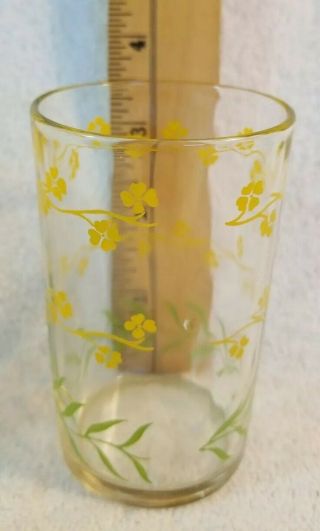 Vintage Set of 7 Hazel Atlas Drinking Glass - Yellow & Green 3