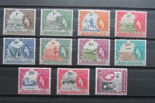 Xl5176: Basutoland Complete Qeii Stamp Set To R1 (1961) : Sg69 – 79
