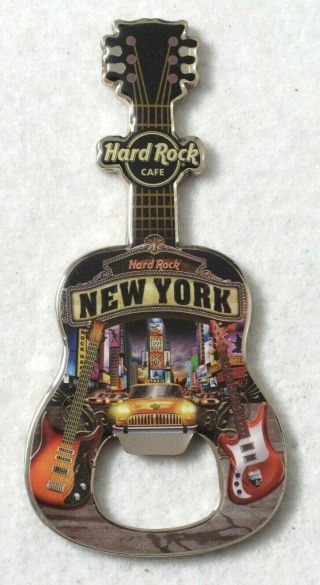 Hard Rock Cafe York City V15 Guitar Bottle Opener Magnet Wow