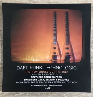 Daft Punk Technologic Promo Poster Ultra Rare